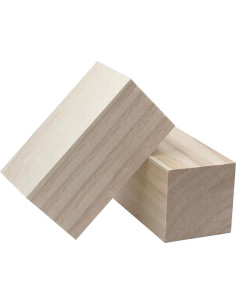 Bloques de Madera sin Terminar WURONXIN 4 Piezas 4x5.08 cm 2