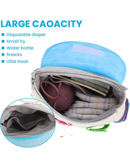 Mochila Tablero Ocupado Gris - Juguete de Aprendizaje para Niños