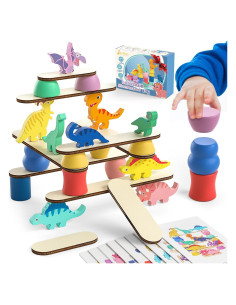 Juguetes Montessori Dinosaurios de Madera para Niños 1-4 Años