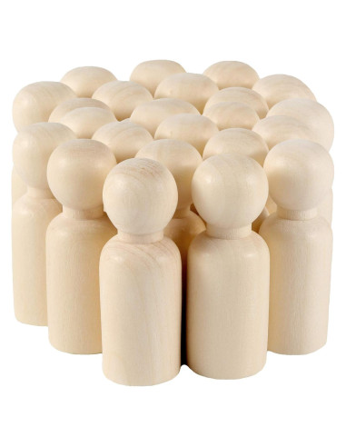 KOHAND 150 Muñecos de Madera sin Terminar 5.3 cm para DIY