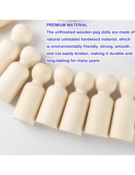 KOHAND 150 Muñecos de Madera sin Terminar 5.3 cm para DIY