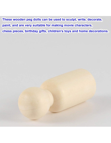 KOHAND 150 Muñecos de Madera sin Terminar 5.3 cm para DIY