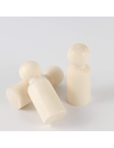 KOHAND 150 Muñecos de Madera sin Terminar 5.3 cm para DIY