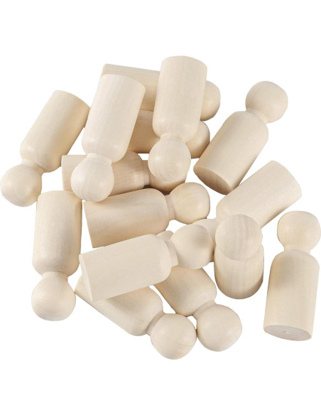 KOHAND 150 Muñecos de Madera sin Terminar 5.3 cm para DIY