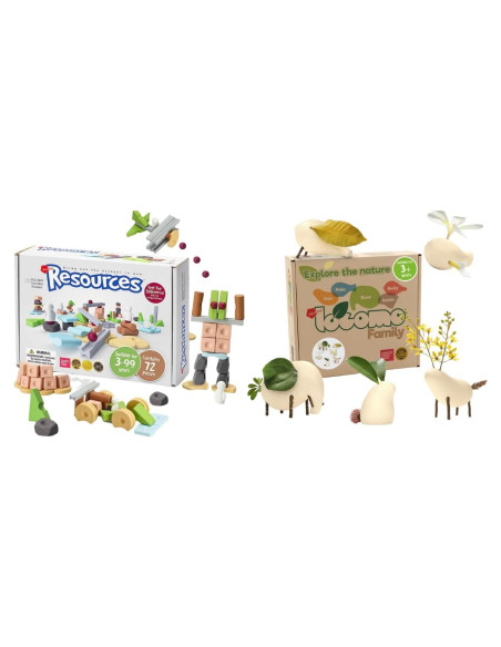 Juego de Construcción Montessori Taksa Toys 72 Piezas + 5 Animales