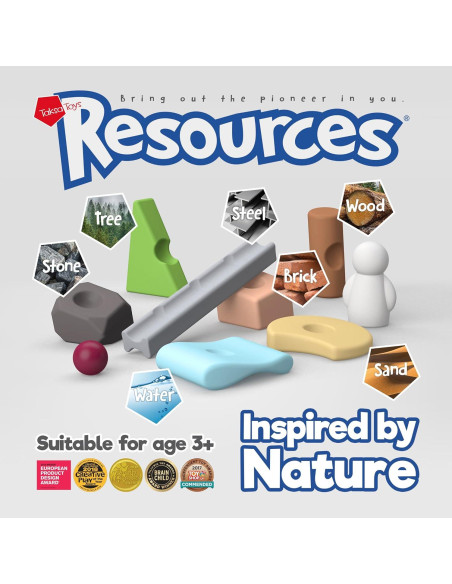 Juego de Construcción Montessori Taksa Toys 72 Piezas + 5 Animales