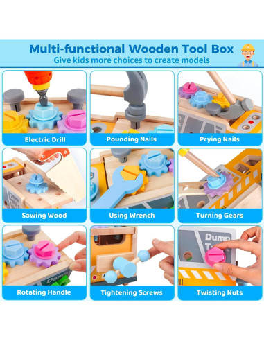 Juego de herramientas de madera 38PCS Shen Zhen para niños