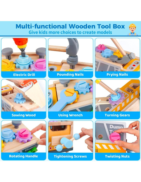 Juego de herramientas de madera 38PCS Shen Zhen para niños