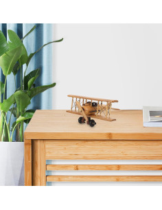 Modelo de Avión de Madera MAGICLULU Vintage 3D 20x20x10cm 2