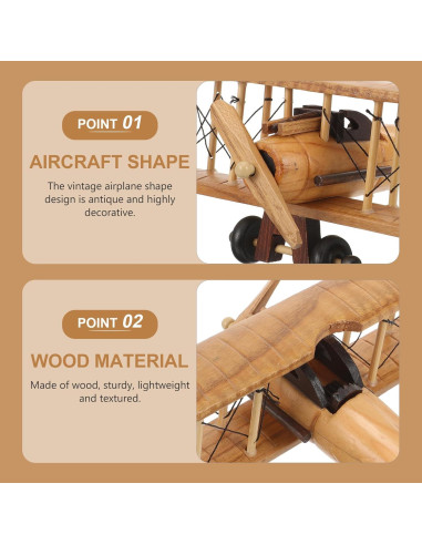 Modelo de Avión de Madera MAGICLULU Vintage 3D 20x20x10cm