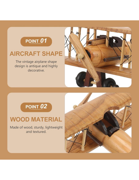 Modelo de Avión de Madera MAGICLULU Vintage 3D 20x20x10cm