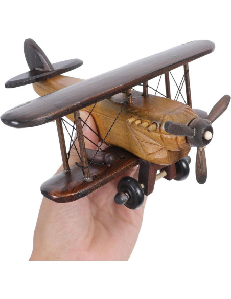Modelo de Avión de Madera MAGICLULU Vintage 3D 20x20x10cm