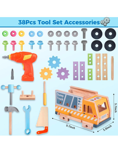 Juego de herramientas de madera 38PCS Shen Zhen para niños