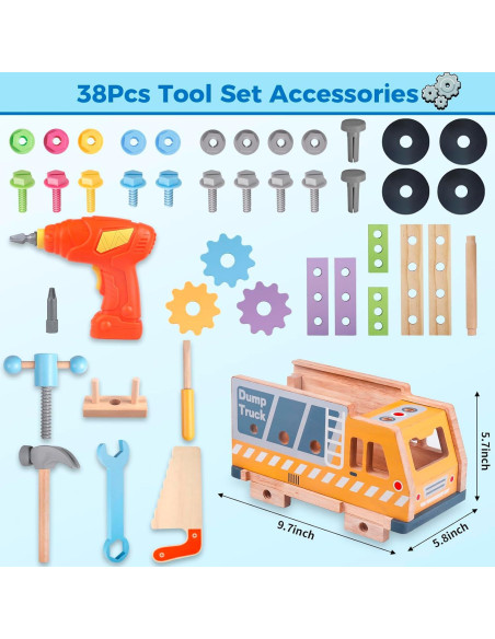 Juego de herramientas de madera 38PCS Shen Zhen para niños