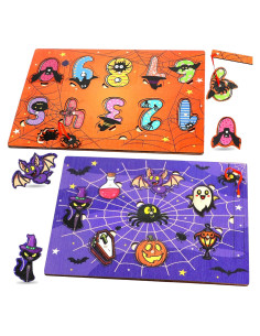Juguetes de Rompecabezas de Madera Halloween ERTIUANIO 2 Pcs