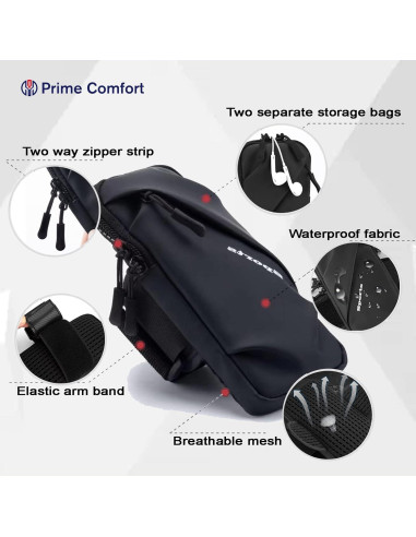 Banda para Brazo Prime Comfort, Rojo, 6.7" para Móvil