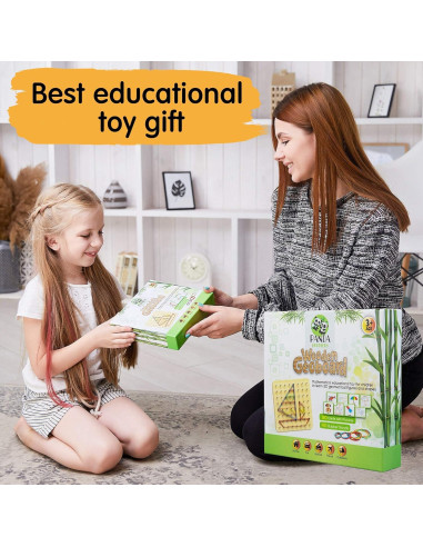 Conjunto de Juguetes Montessori Panda Brothers - Tablero Geométrico y Calendario de Madera