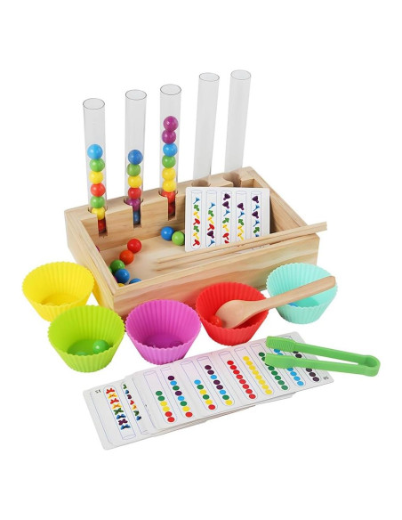 Juguete Montessori de Clasificación de Colores para Niños 1-5 Años