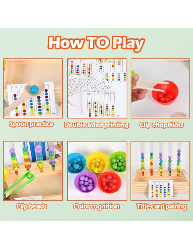 Juguete Montessori de Clasificación de Colores para Niños 1-5 Años