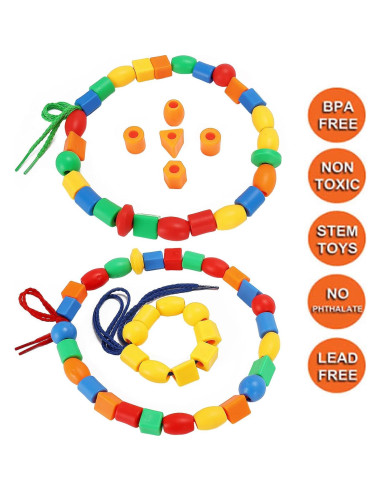Cuentas de Enhebrar para Niños BMTOYS - 70 Piezas Coloridas