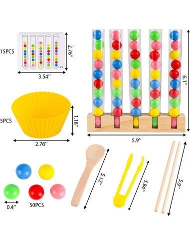 Juguete Montessori de Clasificación de Colores para Niños 1-5 Años
