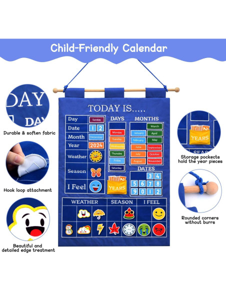 Calendario Educativo de Pared Fuwane 2025 para Niños 58.4x42cm