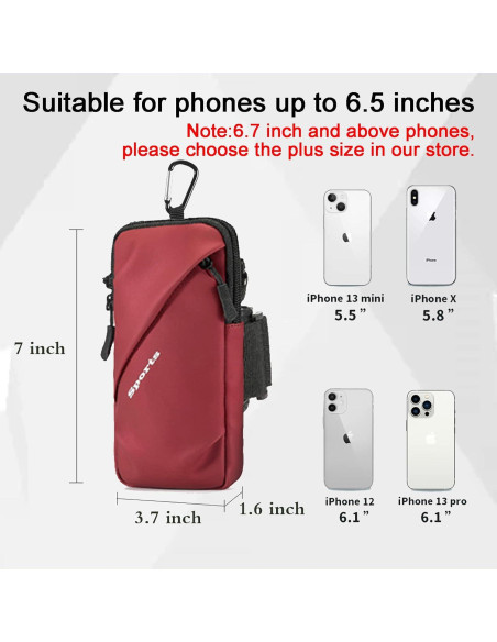 Banda para Brazo Prime Comfort, Rojo, 6.7" para Móvil