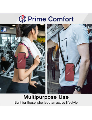 Banda para Brazo Prime Comfort, Rojo, 6.7" para Móvil