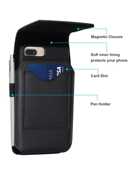 Funda Cuero BECPLT Rotativa 360 para Galaxy e iPhone