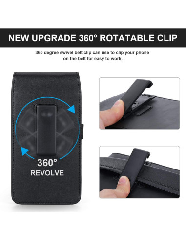 Funda Cuero BECPLT Rotativa 360 para Galaxy e iPhone