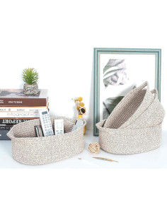 Conjunto de 4 Cestas de Algodón MINTWOOD - Organizadores Decorativos 2