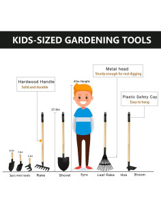 Juego de Herramientas de Jardín para Niños POMIKU 7 Piezas 2