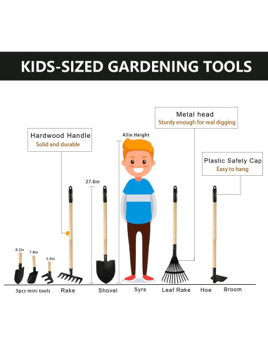 Juego de Herramientas de Jardín para Niños POMIKU 7 Piezas