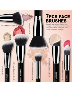 Pinceles de Maquillaje Z'OREYA Set 16 Piezas Fibra Sintética 2