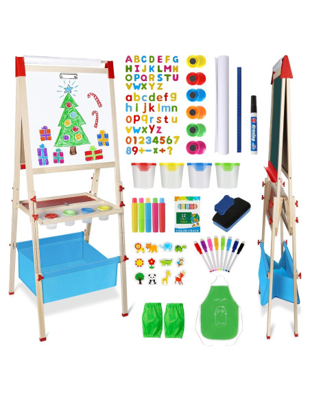 Caballete de Madera Ajustable WOSTOO 3 en 1 con Accesorios