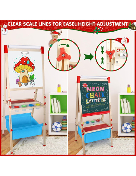 Caballete de Madera Ajustable WOSTOO 3 en 1 con Accesorios