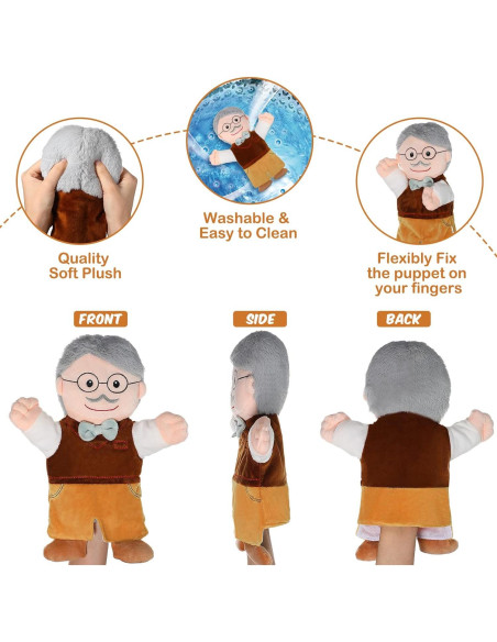 Conjunto de Títeres de Mano Civaner 30 cm Familia 6 Piezas