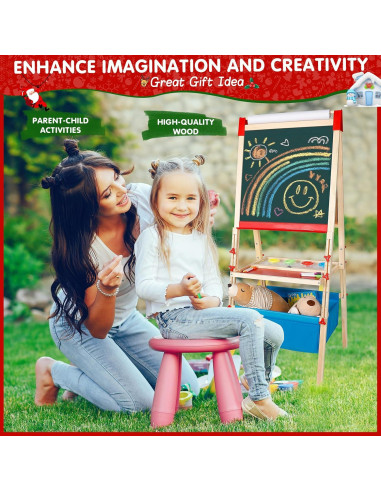 Caballete de Madera Ajustable WOSTOO 3 en 1 con Accesorios