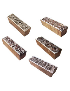 Sellos de Madera Geométricos Royal Kraft - Juego de 5