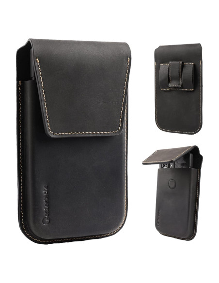 Funda de cuero Gentlestache XL para teléfono negro