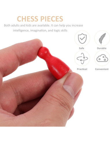 48 Piezas de Ajedrez de Madera Multicolor NUOBESTY 2.5 cm
