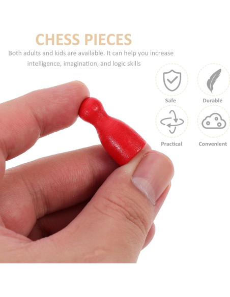 48 Piezas de Ajedrez de Madera Multicolor NUOBESTY 2.5 cm