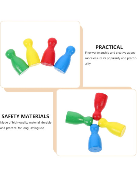 48 Piezas de Ajedrez de Madera Multicolor NUOBESTY 2.5 cm