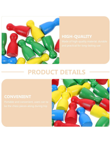 48 Piezas de Ajedrez de Madera Multicolor NUOBESTY 2.5 cm