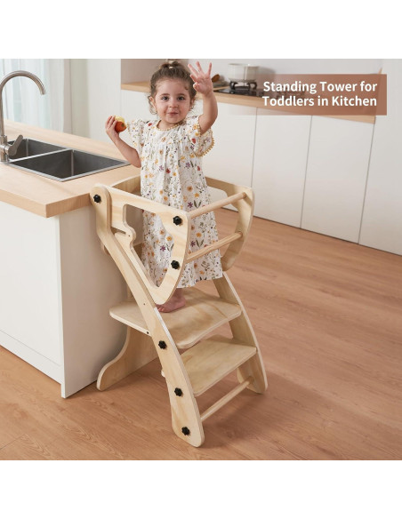 Torre de Madera Yacul para Niños Ajustable 2-en-1