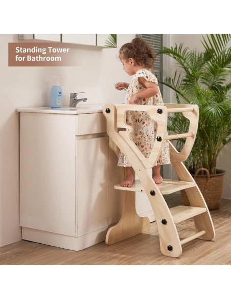 Torre de Madera Yacul para Niños Ajustable 2-en-1