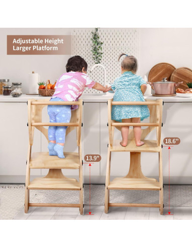 Torre de Madera Yacul para Niños Ajustable 2-en-1