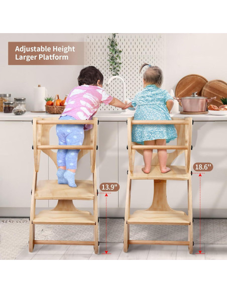 Torre de Madera Yacul para Niños Ajustable 2-en-1