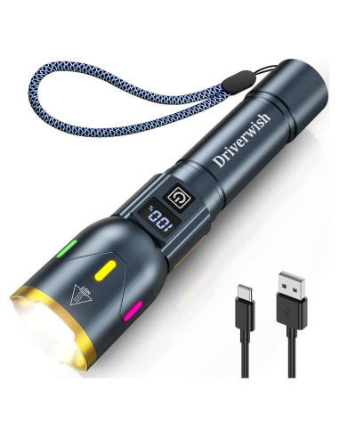 Linterna LED Driverwish W3 Recargable 1000 Lúmenes 3 Modos