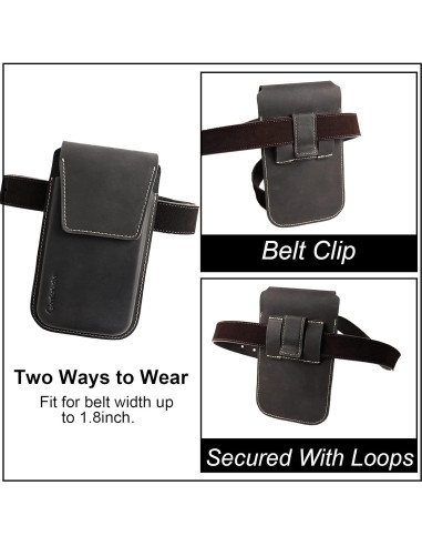 Funda de cuero Gentlestache XL para teléfono negro